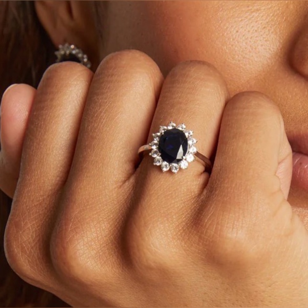 Diana Blue Sapphire Ring sz 5 3/4